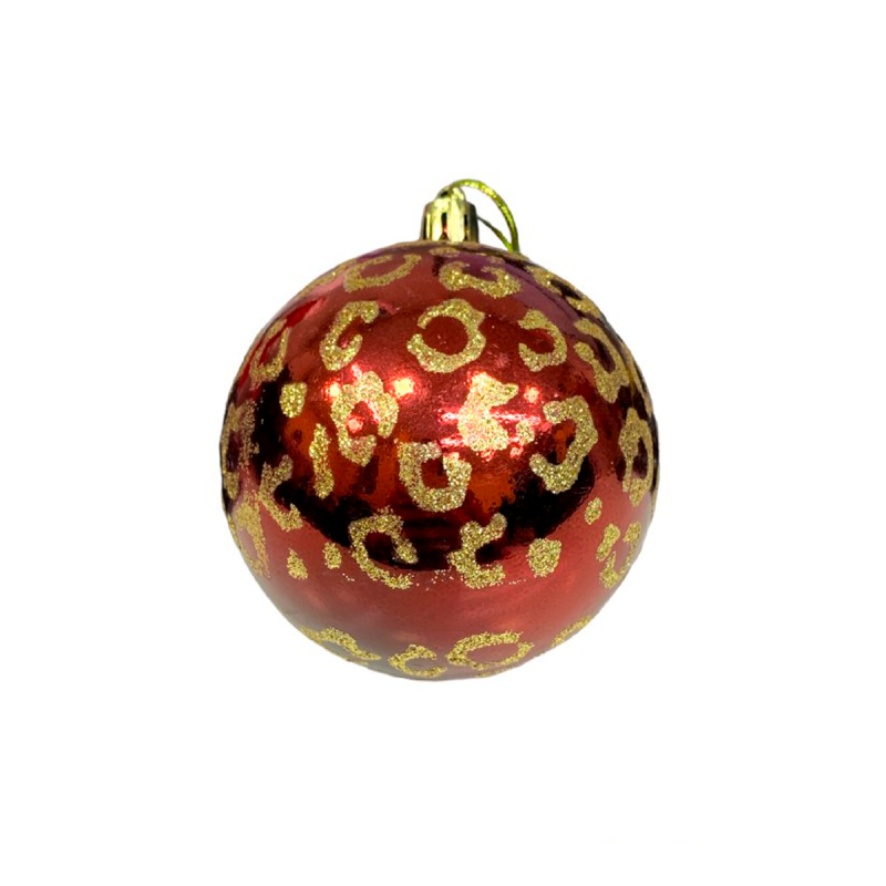 Bola De Natal Decorada Natalina Glitter 8cm Enfeite Árvore