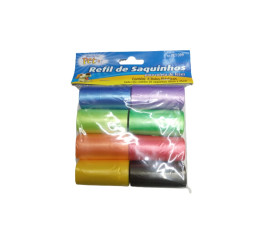 Kit Com 8 Saquinhos Plásticos P/Coleta De Fezes Colorido Pet