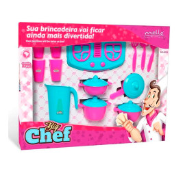 Brinquedo Cozinha Super Big Chef C/fogão Panela Jarra Copos