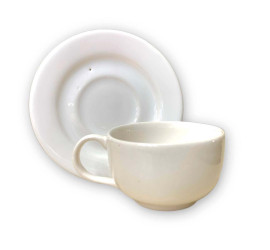 Conjunto Com 6 Xícaras De Chá Porcelana Com Pires 100ML