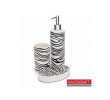 Kit para Banheiro em cerâmica com 3 Peças - listrado Zebra