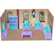 Brinquedo Mini Sala Das princesas Disney Roxo e Azul